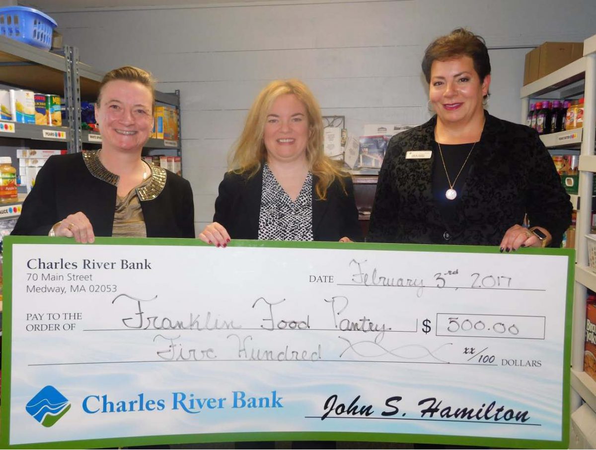 Charles River Bank Makes Donation To Franklin Food Pantry