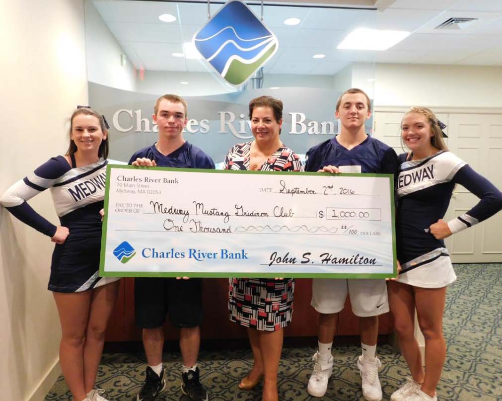 Charles River Bank Donates to Medway Mustang Gridiron Club – Charles River